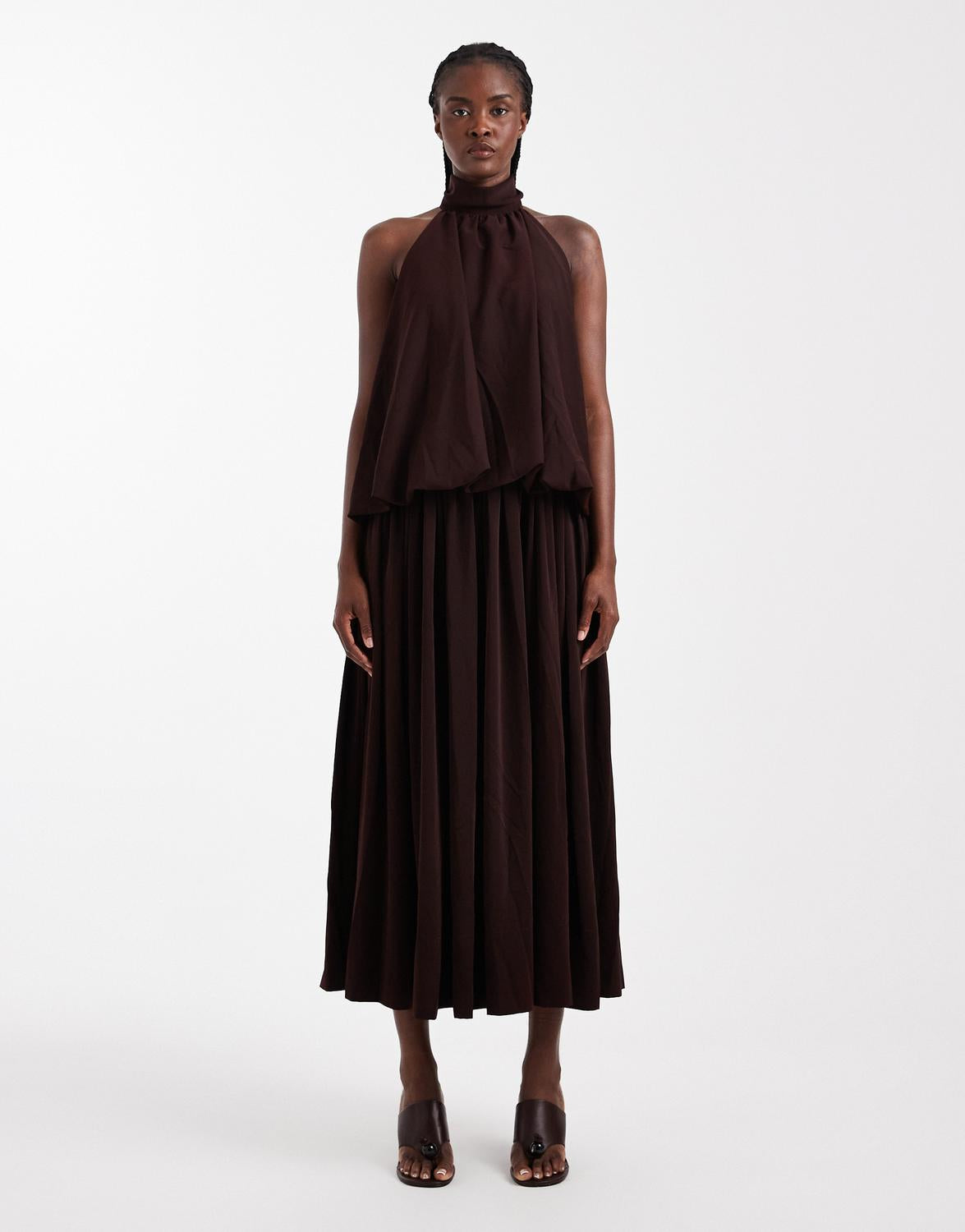 TSISA Long dress - Chocolate Brown